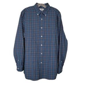 Southern Tide Men's Skipjack Heather Plaid Sport Classic Fit Shirt Blue Medium